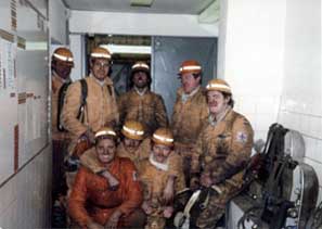 Einsatzgruppe der Grubenwehr beim Grubenbrand Flöz Geitling 1